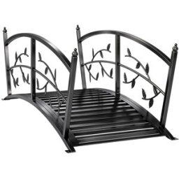 Outsunny Puente de jardín 120x51x47 cm negro
