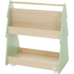 ECD Germany Librería infantil de abeto, 60x38x70,5 cm, verde-natural