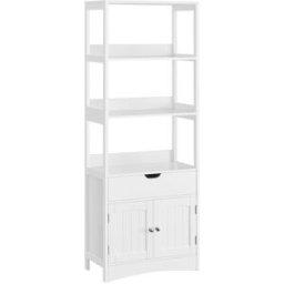 VASAGLE Armario del baño de 32,5 x 60 x 154 cm de color blanco