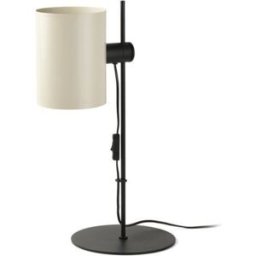 FARO BARCELONA Lámpara de mesa ajustable en metal negro y beige 55cm