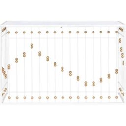 NIYLO Mesa consola de acero blanco de 120x40x80 cm