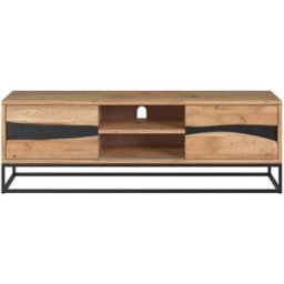 Maison Pavane Soporte de tv de madera de acacia maciza y metal 140 cm