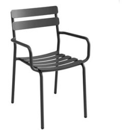 Oviala Silla de jardín de aluminio negro