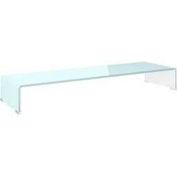 Maison Chic Mueble tv/elevador de monitor vdrio verde 100x30x13 cm