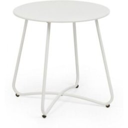 Konte.Design Mesa de centro redonda de acero blanco
