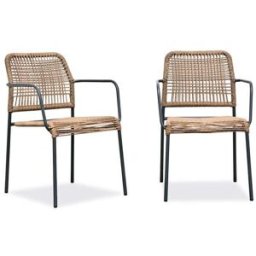 dcb garden Lote de 2 sillones de jardín en cuerda y acero
