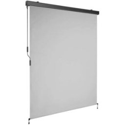Tectake Toldo vertical con manivela, 2 soportes pared, 140x250 cm, gris claro