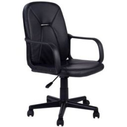 duehome Silla de oficina con altura regulable 45x87-96 cm tapizado negro