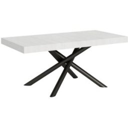 Itamoby Mesa extensible 90x180/284 cm efecto madera fresno blanco, hierro