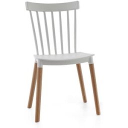Home Heavenly Pack 4 sillas nórdicas blancas y patas madera de haya
