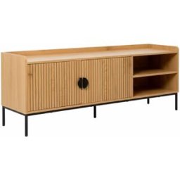 Oviala Mueble tv de acero y mdf con decoración en melamina 150 cm beige