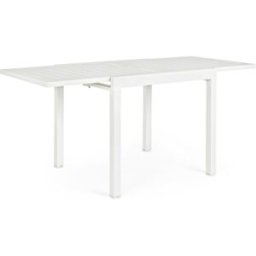 Konte.Design Mesa extensible de aluminio blanco 83x80 cm - 166x80 cm
