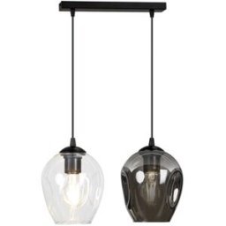 Wonderlamp Regleta de techo con 2 pantallas achatadas de cristal multicolor