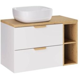 Petits meubles Oria mueble lavabo 80cm 2 huecos mate paneles laminados blanco