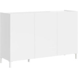 Itamoby Aparador bajo 3 puertas 130x40x84 cm, blanco brillante