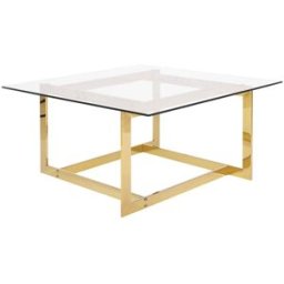 Beliani Mesa de centro vidrio templado dorado