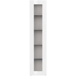 Whous Vitrina de salón con 1 puerta 40 cm efecto madera color blanco brillo