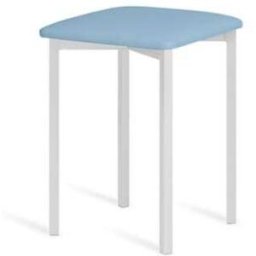 Portus Taburete 45 cm asiento azul estructura blanco