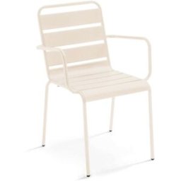 Oviala Sillón de jardín de metal marfil