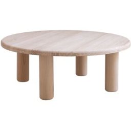 Naan Furniture Mesa de centro redonda de pino macizo 87 cm sin barnizar