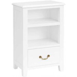 MOYCOR Mesa auxiliar madera blanca 50x35x80 cm