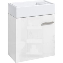 Homcom Mueble de baño 40x23x50 cm blanco brillante