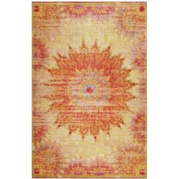 Wecon Home Alfombra de diseño oriental vintage en naranja de 140x200