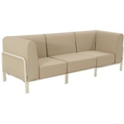 Oviala Conjunto modular de jardín bajo para 3 personas beige