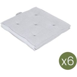 Edenjardin Pack de 6 cojines para sillas de jardín olefin gris claro 42x42 cm