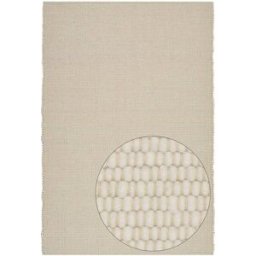 THEKO Alfombra tejida a mano de lana natural color blanco natural 70x240