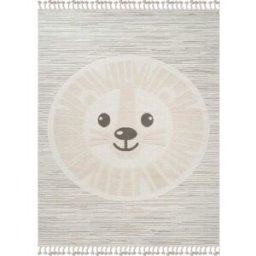 The Deco Factory Alfombra infantil texturizada león blanco 160x230