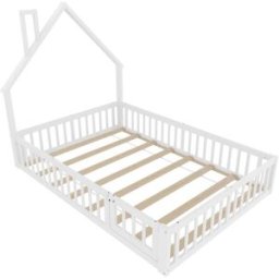 Urban Meuble Cama infantil cabaña 140x190 cm en madera de pino blanco