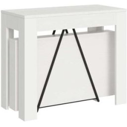 Itamoby Consola extensible 90x42/302 cm efecto madera fresno blanco