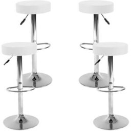 Regalos Miguel Pack 4 taburetes color blanco en polipiel