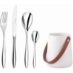 Amefa 24 cubiertos de mesa con soporte de almacenamiento portátil acero ino