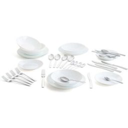 Arcopal Vajilla vidrio opal blanca 42 piezas