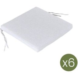 Edenjardin Pack de 6 cojines para sillas de jardín olefin gris claro 44x44 cm
