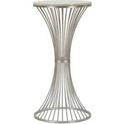 Mauro Ferretti Mesa auxiliar de metal plateado cm ø 40x79