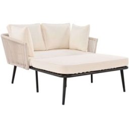 ComfortXL Sofá de jardín con cojines lavables beige