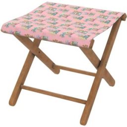 Vent de Bohème Taburete plegable de eucalipto y tela outdoor diseño de templos rosa