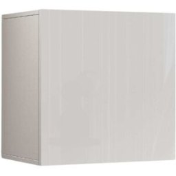 Whous Estante cubo de pared 1 puerta 50 cm efecto madera color blanco brillo