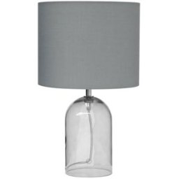 Beliani Lámpara de mesa vidrio gris