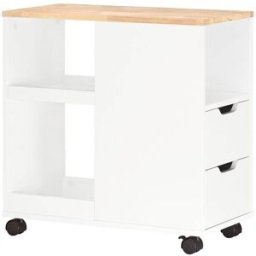 SoBuy Mesa auxiliar soporte para impresora de archivador blanco