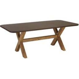 MACABANE Mesa de comedor de 200 x 100 cm con efecto hormigón marrón