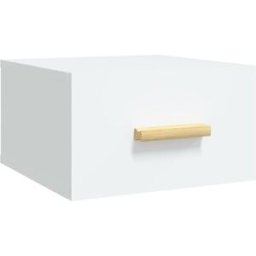 Maison Chic Mesita de noche de pared madera blanco 35x35x20 cm