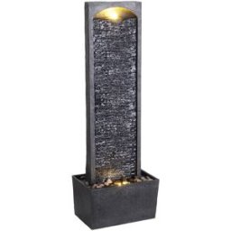 Teamson Fuente cascada led en poliresina, negra, 98x34x21 cm
