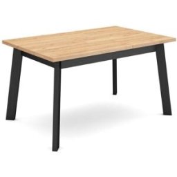 Skraut home Mesa comedor efecto madera roble y negro 140x90x75cm