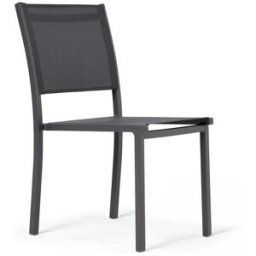 Oviala Silla de jardín de aluminio y textileno gris
