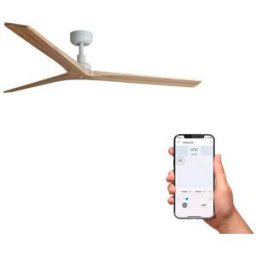 FARO BARCELONA Ventilador sin luz acero blanco mate 150x150x24 cm