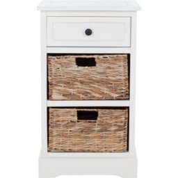 Safavieh Mesa auxiliar de madera de pino blanco